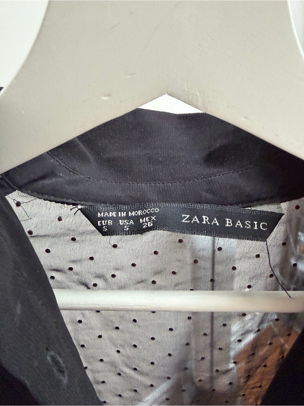 Zara Sheer Black Dotted Button-Down Blouse - Picture 2 of 2